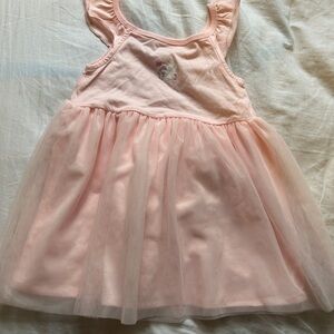 Easter dress Light Pink Tulle sleeveless Dress with Floral Bunny Detail